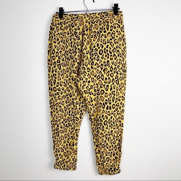 R13 Harem Jogger Pants in Yellow Leopard Small Elastic Waist Cheetah Casual - Picture 3 of 9